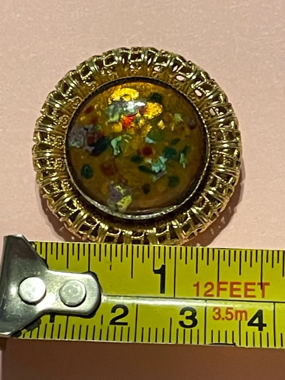 Vintage Abstract Art Glass Pin #9611 💎